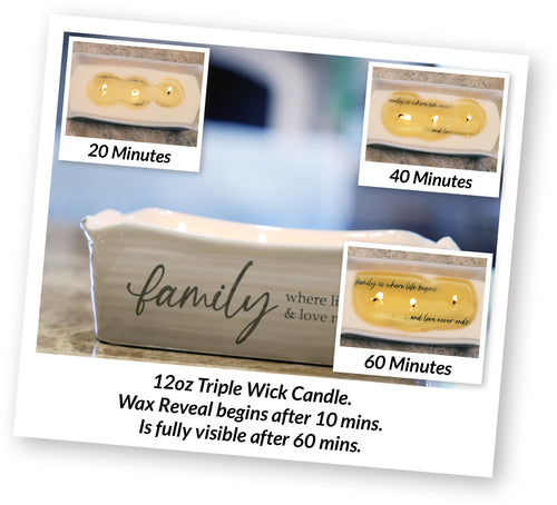 Family - 12 oz - 100% Soy Wax Reveal Triple Wick Candle