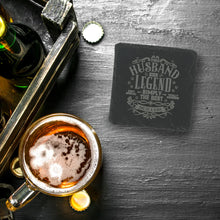 Load image into Gallery viewer, Husband 4&quot; Slate Coaster
