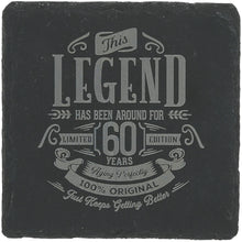 Load image into Gallery viewer, 60 Years 4&quot; Slate Coaster
