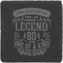 Load image into Gallery viewer, 80 Years 4&quot; Slate Coaster
