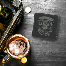 Load image into Gallery viewer, 80 Years 4&quot; Slate Coaster
