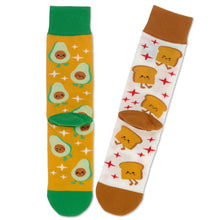 Load image into Gallery viewer, Better Together Avocado and Toast Funny Crew Socks

