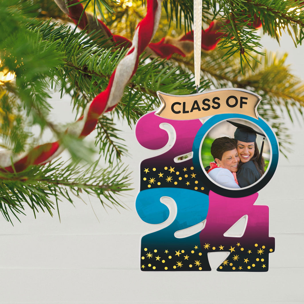 Congrats, Grad! 2024 Porcelain Photo Frame Ornament Congrats,