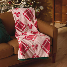 Load image into Gallery viewer, Disney Mickey Mouse Ears Peppermint Plaid Throw Blanket, 50x60
