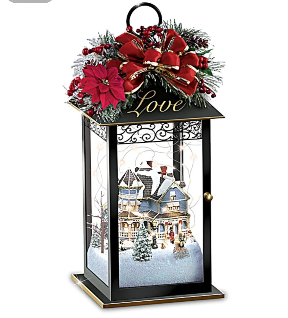 “Love” Thomas Kinkade Illuminated Holiday Centrepiece Collection