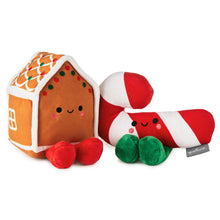 Load image into Gallery viewer, Better Together Gingerbread House and Candy Cane Magnetic Plush Pair, 5&quot;
