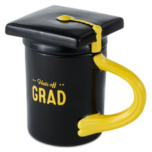 Load image into Gallery viewer, Hats Off Grad Sculpted Mug With Grad Cap Lid 15oz
