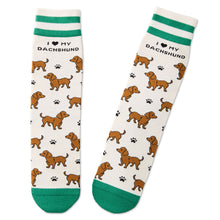 Load image into Gallery viewer, I Love My Dachshund Crew Socks
