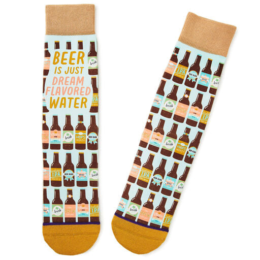 Beer Is Dream-Flavored Water Funny Crew Socks Beer Is Dream-Flavored Water Funny Crew Socks