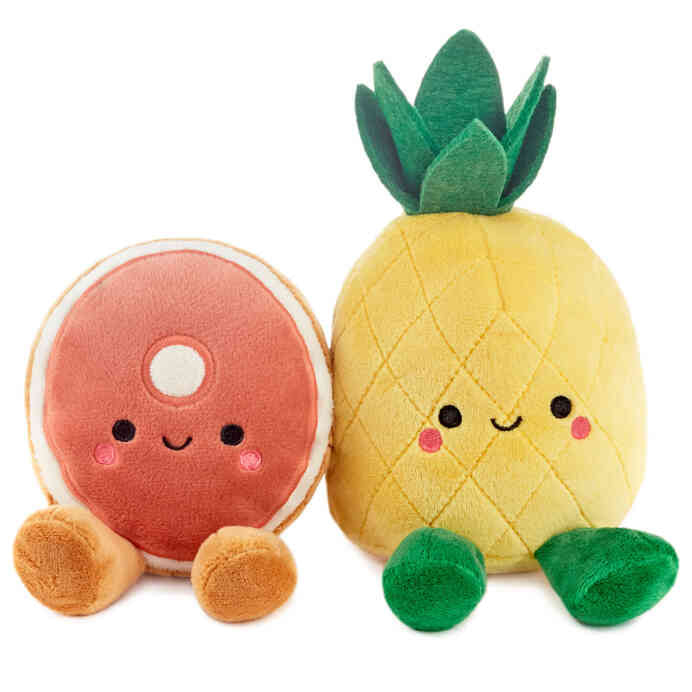 NEW- Better Together Ham and Pineapple Magnetic Plush Pair, 7