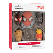 Load image into Gallery viewer, Mini Marvel Super Heroes Hallmark Tree Topper and Ornaments, Set of 5
