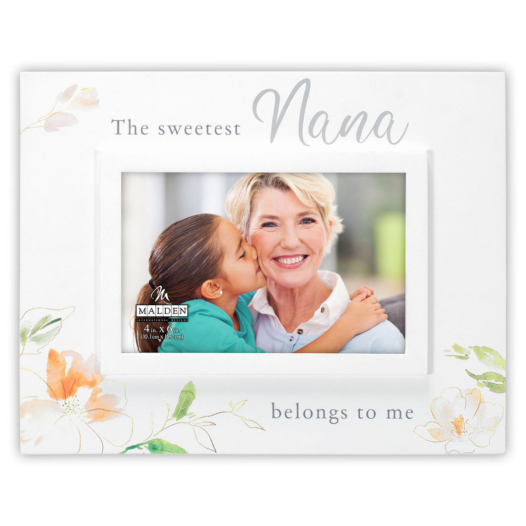 Malden The Sweetest Nana Floral Picture Frame, 4x6