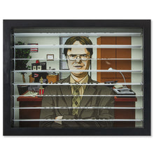 Load image into Gallery viewer, The Office Dwight Schrute Behind Blinds Wall Decor
