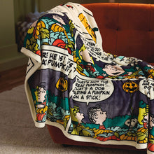 Load image into Gallery viewer, Peanuts® Great Pumpkin Comic Strip Throw Blanket
