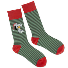 Load image into Gallery viewer, Peanuts® Santa Snoopy and Woodstock Crew Socks
