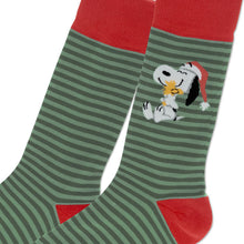 Load image into Gallery viewer, Peanuts® Santa Snoopy and Woodstock Crew Socks
