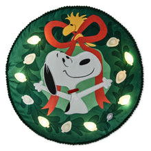 Load image into Gallery viewer, Peanuts® Snoopy Wreath Light-Up Pillow, 17&quot;
