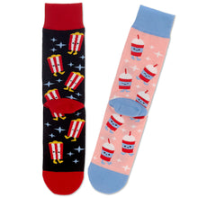 Load image into Gallery viewer, Better Together Popcorn and Slushie Funny Crew Socks
