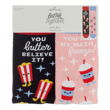 Load image into Gallery viewer, Better Together Popcorn and Slushie Funny Crew Socks
