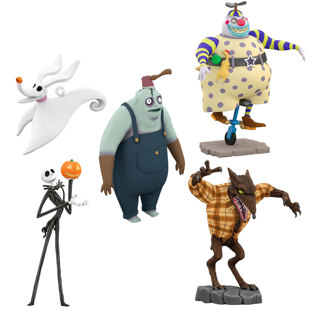 Disney Tim Burton's The Nightmare Before Christmas Citizens of Halloween Town Ornaments, Set of 5