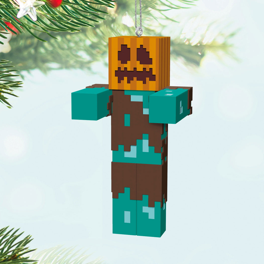 Minecraft Drowned With Carved Pumpkin Ornament