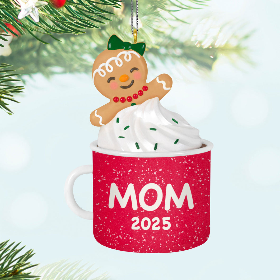 Mom Gingerbread Girl in Mug 2025 Ornament