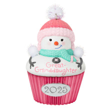 Load image into Gallery viewer, Great-Granddaughter Cupcake 2025 Ornament

