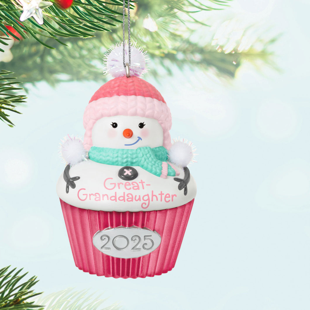 Great-Granddaughter Cupcake 2025 Ornament