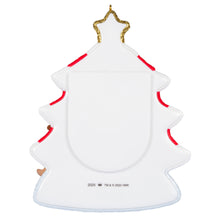 Load image into Gallery viewer, Baby&#39;s First Christmas Red and White Tree 2025 Photo Frame Ornament
