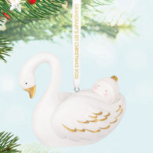 Load image into Gallery viewer, Grandbaby&#39;s First Christmas Swan 2025 Porcelain Ornament
