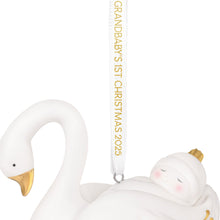 Load image into Gallery viewer, Grandbaby&#39;s First Christmas Swan 2025 Porcelain Ornament
