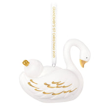 Load image into Gallery viewer, Grandbaby&#39;s First Christmas Swan 2025 Porcelain Ornament
