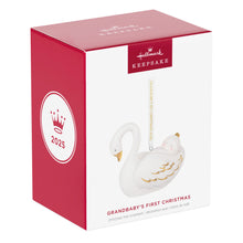 Load image into Gallery viewer, Grandbaby&#39;s First Christmas Swan 2025 Porcelain Ornament
