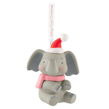 Load image into Gallery viewer, Baby Girl&#39;s First Christmas Elephant 2025 Ornament
