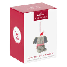 Load image into Gallery viewer, Baby Girl&#39;s First Christmas Elephant 2025 Ornament
