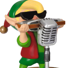 Load image into Gallery viewer, North Pole Tree Trimmers Band Collection Hank On Harmonica Musical Ornament With Light
