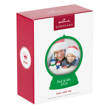 Load image into Gallery viewer, Dad and Me Snow Globe 2026 Photo Frame Ornament
