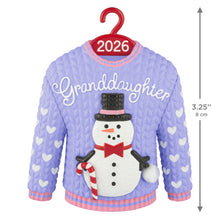 Load image into Gallery viewer, Granddaughter Snowman Sweater 2026 Ornament
