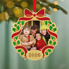 Load image into Gallery viewer, Our Family Christmas 2026 Photo Frame Metal Ornament
