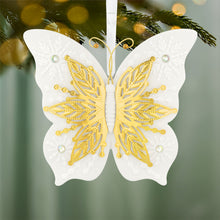 Load image into Gallery viewer, 10th Anniversary Brilliant Butterflies Porcelain and Metal Ornament
