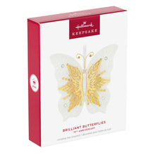 Load image into Gallery viewer, 10th Anniversary Brilliant Butterflies Porcelain and Metal Ornament
