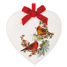 Load image into Gallery viewer, Christmas Cardinals Porcelain Ornament
