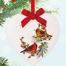 Load image into Gallery viewer, Christmas Cardinals Porcelain Ornament
