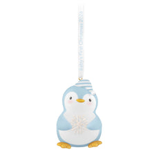 Load image into Gallery viewer, Baby Boy's First Christmas Penguin 2026 Ornament
