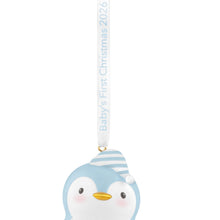 Load image into Gallery viewer, Baby Boy's First Christmas Penguin 2026 Ornament
