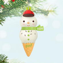 Load image into Gallery viewer, Dad Snowman Ice Cream Cone 2024 Ornament
