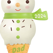 Load image into Gallery viewer, Dad Snowman Ice Cream Cone 2024 Ornament
