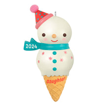 Load image into Gallery viewer, Daughter Snowman Ice Cream Cone 2024 Ornament
