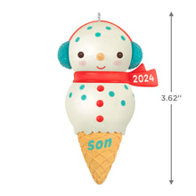 Load image into Gallery viewer, Son Snowman Ice Cream Cone 2024 Ornament
