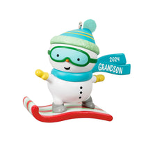 Load image into Gallery viewer, Grandson Snowboarding Snowman 2024 Ornament
